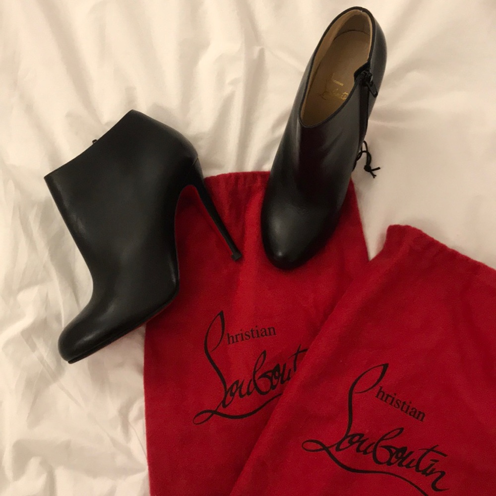 Christian louboutin belle booties in black leather